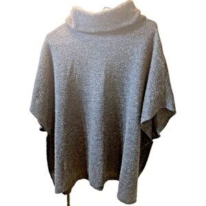 Gap Body Cozy Cowl Neck Poncho Charcoal Grey Size XS
